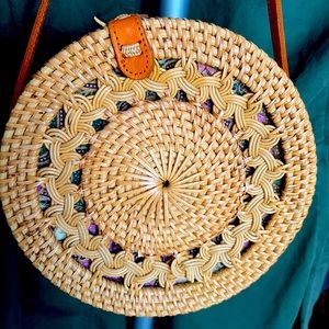 Bali round woven purse/handbag